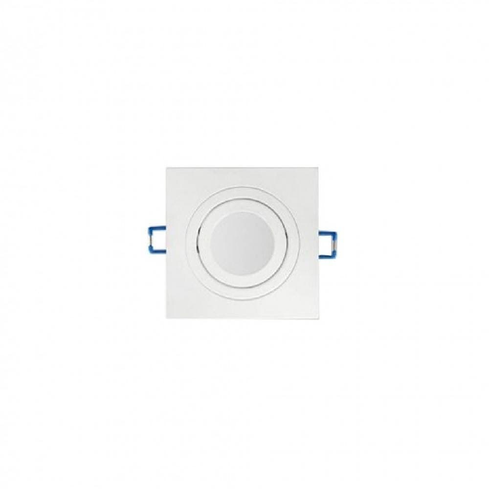 PORTA FARETTO QUADRATO BIANCO 80MM PORTAFARETTO DA INCASSO P10 ATTACCO GU10 IP20 - 2