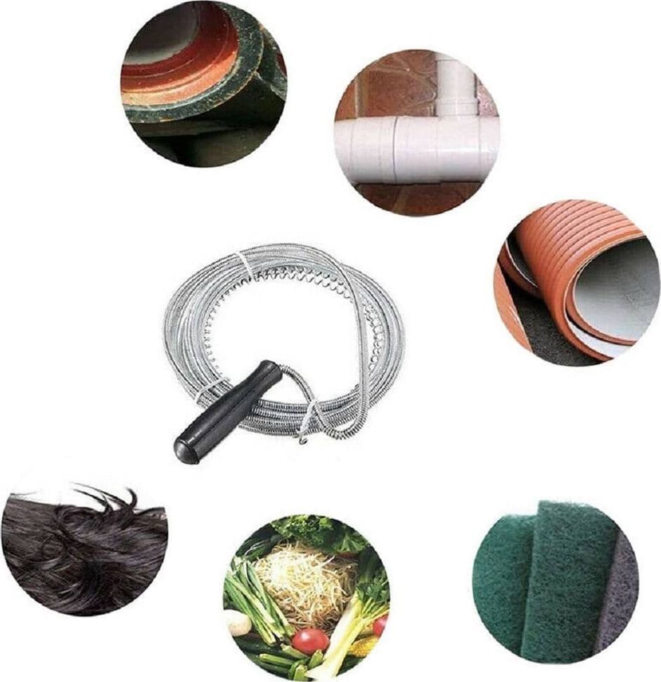 STURALAVANDINO FLESSIBILE MOLLA SONDA MANUALE STURA TUBI SPIRALE SCARICHI 3MT - 2