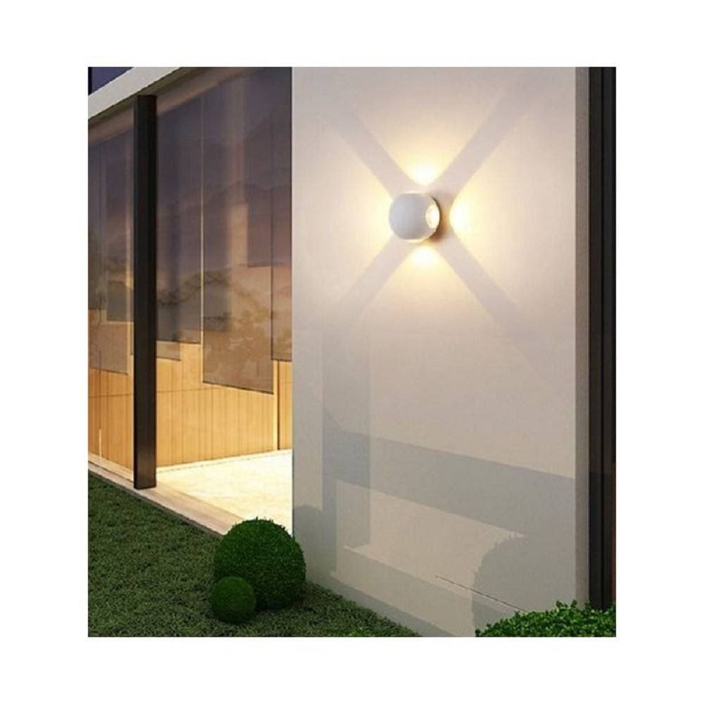 APPLIQUE MURO A SFERA 4 FASCI DI LUCE ESTERNO BIANCO LUCE 3000K 6000K 4000K ES58 - 8