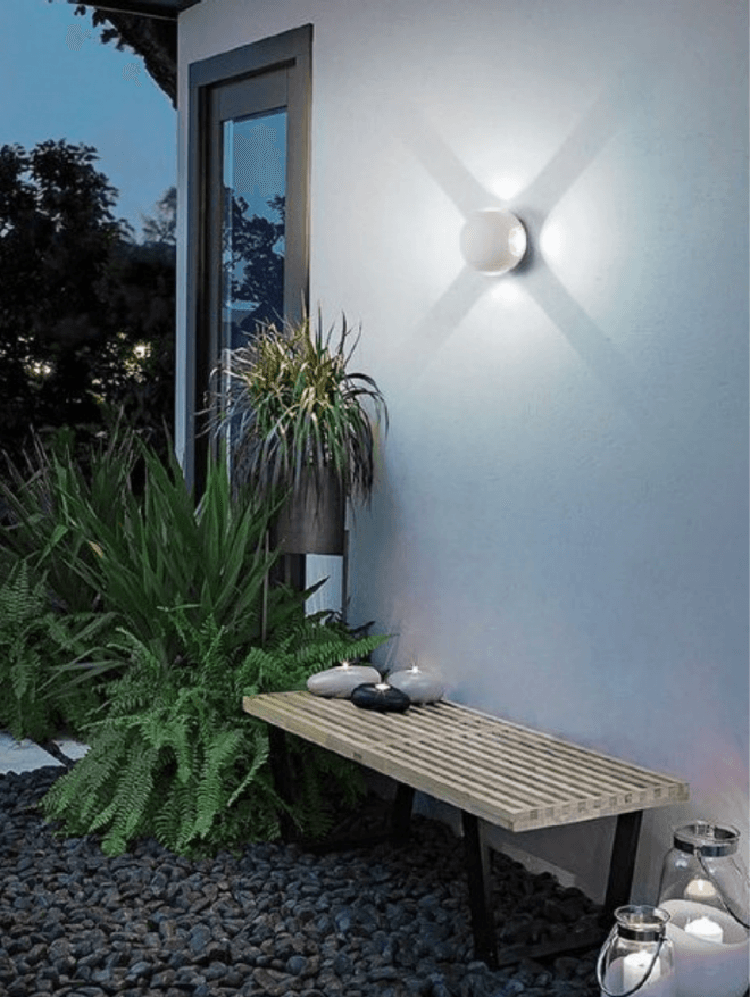 APPLIQUE MURO A SFERA 4 FASCI DI LUCE ESTERNO BIANCO LUCE 3000K 6000K 4000K ES58 – Bianco Freddo – TrAdE Shop Traesio –