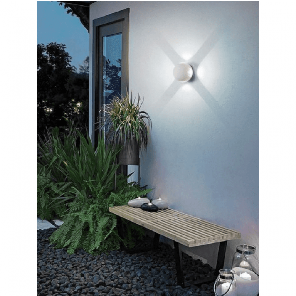 APPLIQUE MURO A SFERA 4 FASCI DI LUCE ESTERNO BIANCO LUCE 3000K 6000K 4000K ES58 - 9