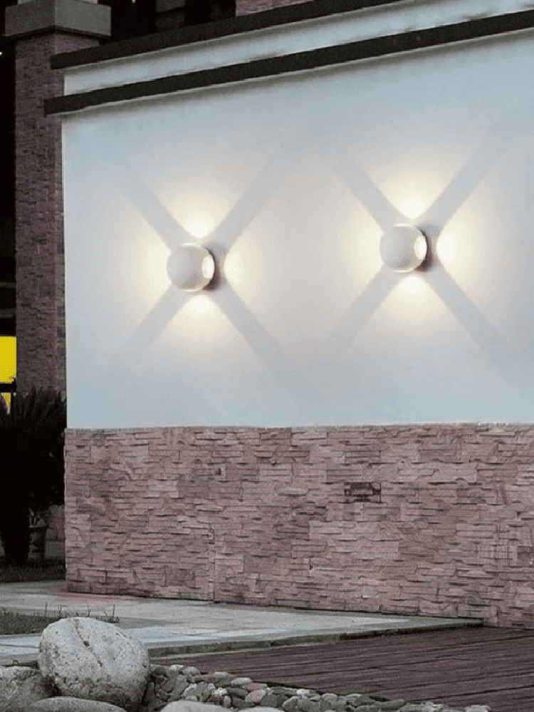 APPLIQUE MURO A SFERA 4 FASCI DI LUCE ESTERNO BIANCO LUCE 3000K 6000K 4000K ES58 - 3