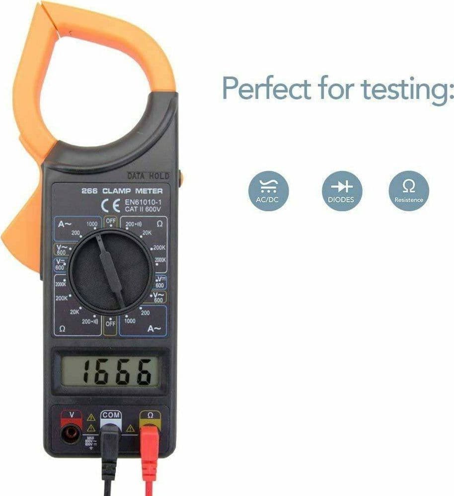PINZA AMPEROMETRICA DIGITALE TESTER TENSIONE AC DC MILTIMETRO CON PUNTALI - 3