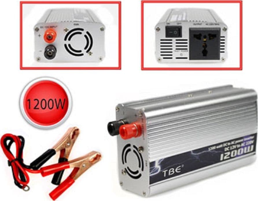 INVERTER POTENZA 1200 WATT EFFETTIVI CONVERTITORE DA 12V A 220V TRASFORMATORE - 3