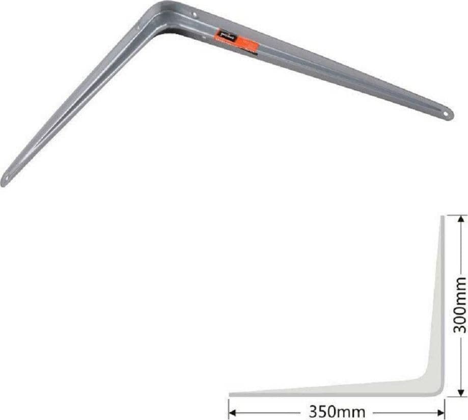 STAFFE ANGOLARI 2PZ SUPPORTO STAFFA ANGOLARE REGGIMENSOLE 300X350MM BIANCO GRIGIO - 3