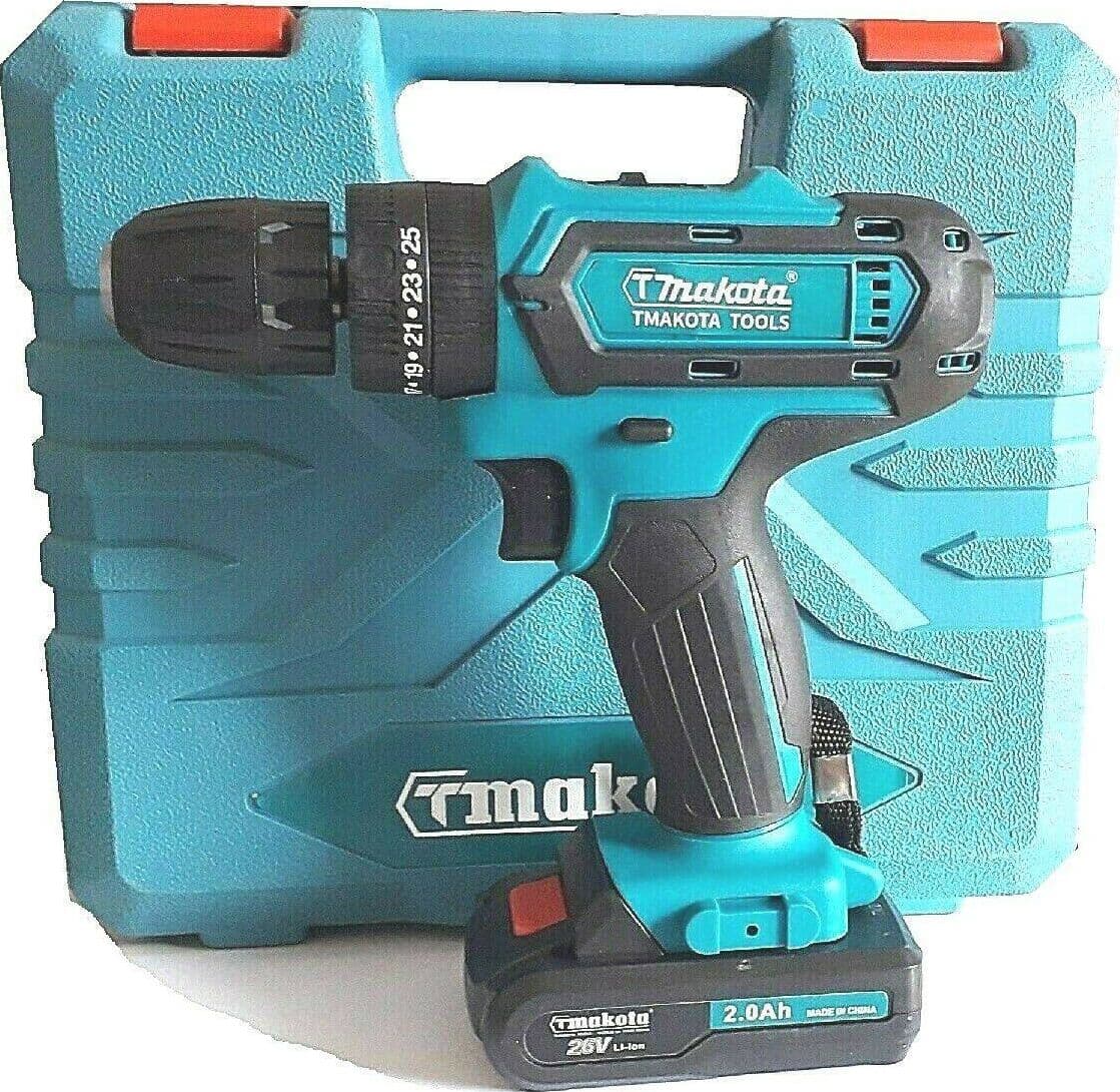 TRAPANO AVVITATORE A BATTERIA LITIO A PERCUSSIONE 26V DOPPIA BATTERIA + VALIGIA - 4