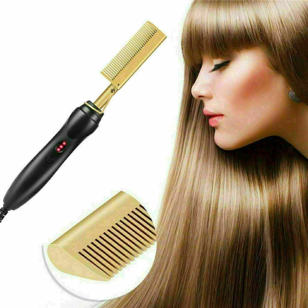 PETTINE CALDO PIASTRA PER CAPELLI LISCI RISCALDAMENTO ELETTRICO BARBA STYLING - 10