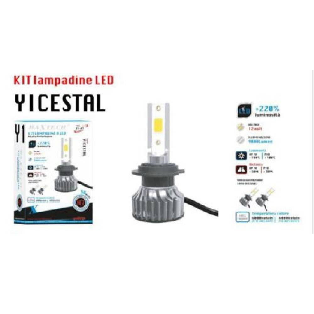 KIT LAMPADINE LED PER AUTO H7 38 WATT LUCE FREDDA 6000K 12V 9000LM MAXTECH Y1-H7 - 2