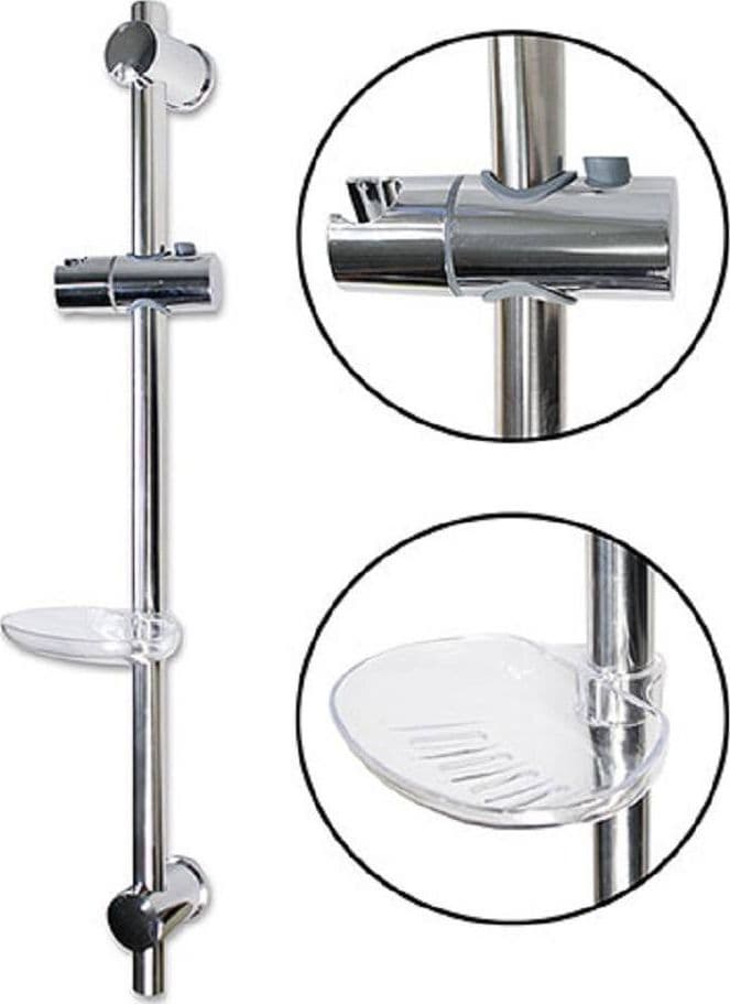 SALISCENDI PER SOFFIONE DOCCIA ALTEZZA REGOLABILE CON PORTASAPONE 70 CM 69203 - 3
