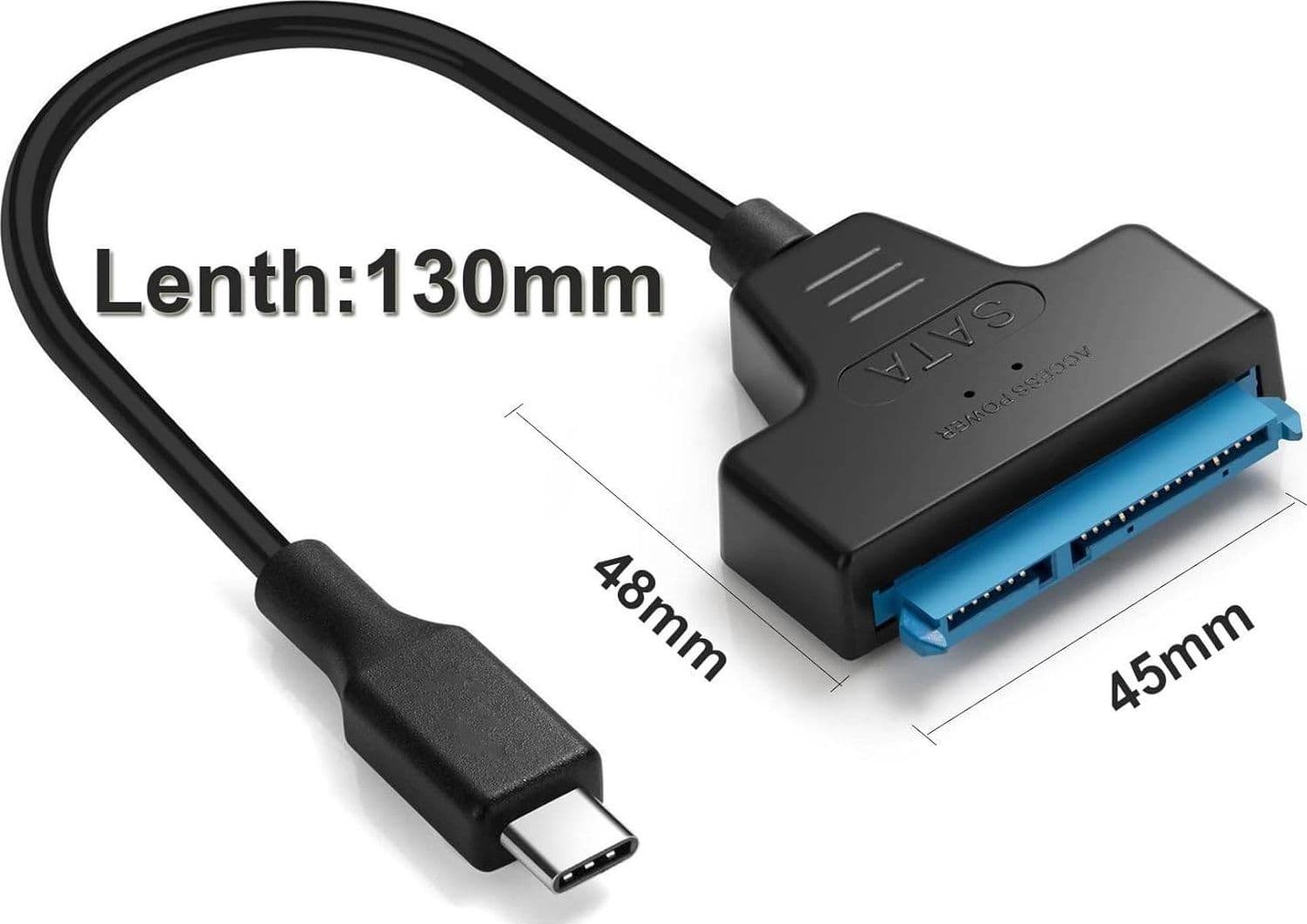 CAVO CONVERTITORE SATA TYPE-C 20CM ADATTATORE SSD/HDD HARD DISK MAXTECH SA-TC01 - 4