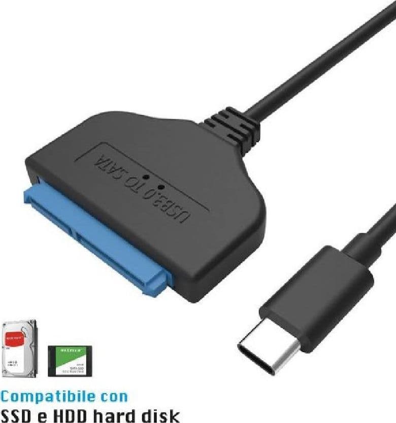 CAVO CONVERTITORE SATA TYPE-C 20CM ADATTATORE SSD/HDD HARD DISK MAXTECH SA-TC01 - 6