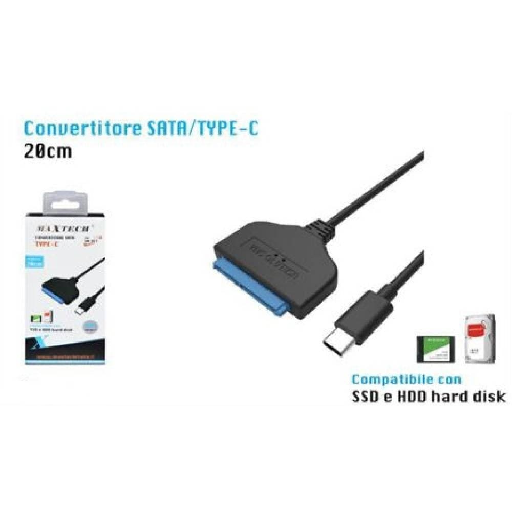 CAVO CONVERTITORE SATA TYPE-C 20CM ADATTATORE SSD/HDD HARD DISK MAXTECH SA-TC01 - 8