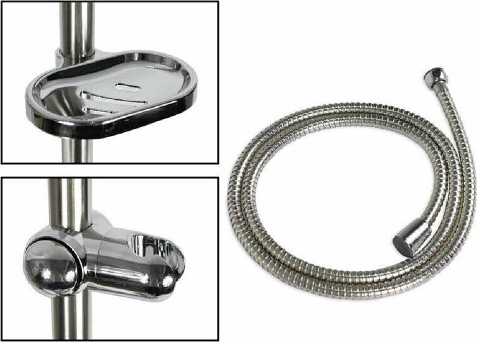 SALISCENDI DOCCIA TUBO CON SOFFIONE DOCCETTA ASTA COLONNA CON PORTASAPONE 69135 - 2