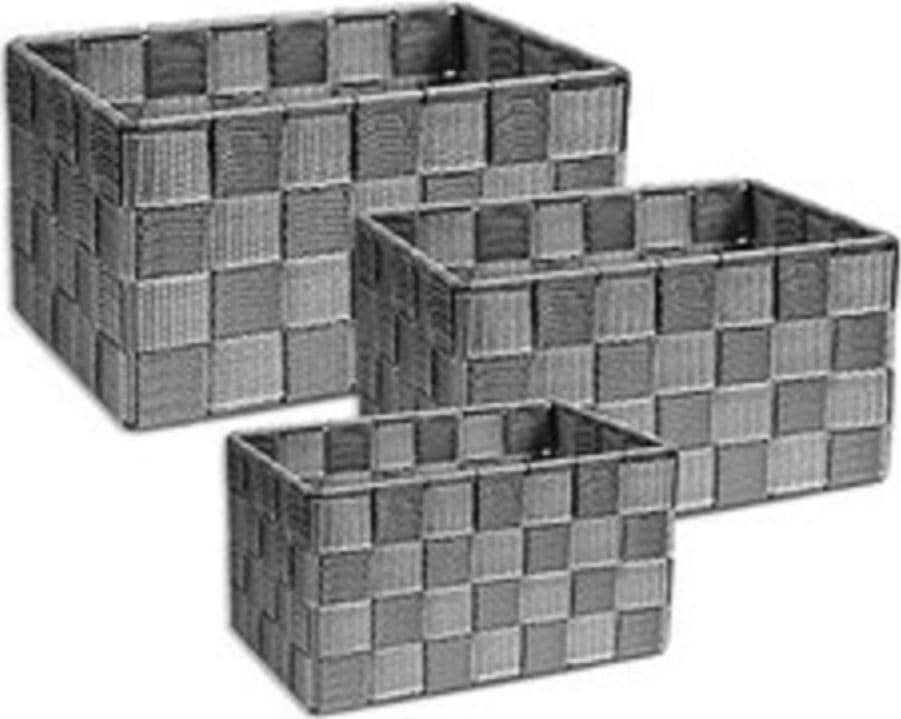 CESTINI TESSUTO 3 SCATOLE ORGANIZER BAGNO PORTA OGGETTI BAGNOSCHIUMA MAKEUP - 3