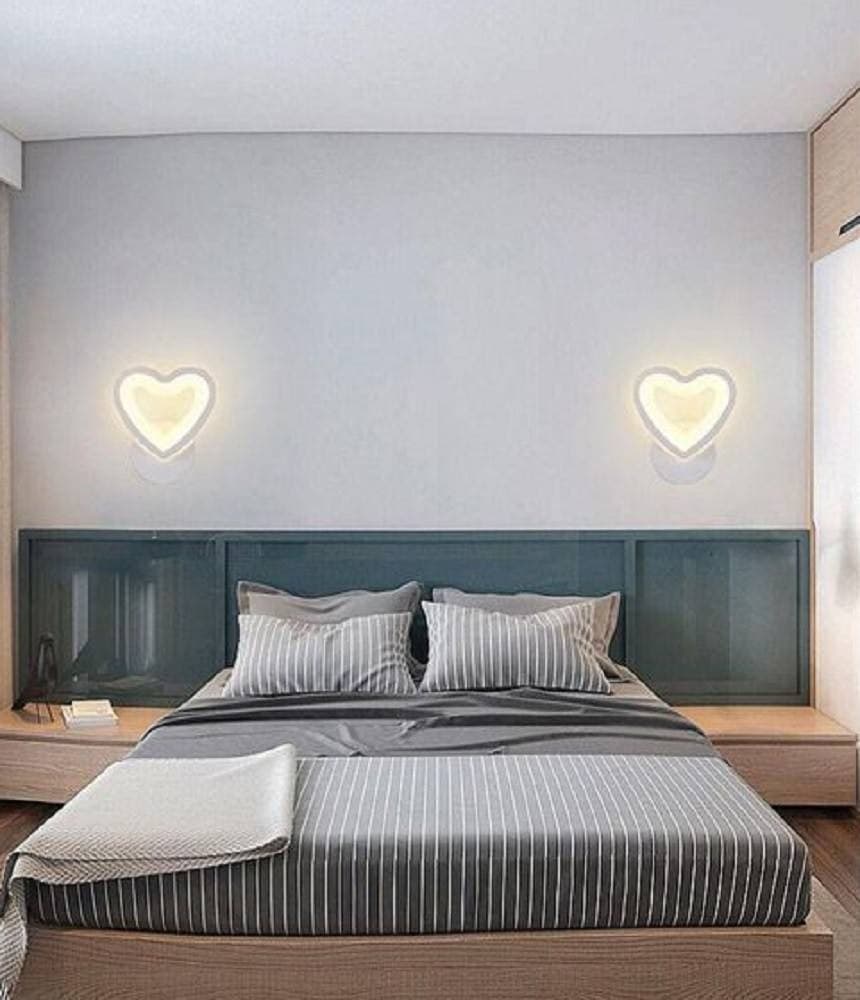 APPLIQUE LED A CUORE 6W LAMPADA A PARETE LUMETTO LUCE FREDDA CALDA NATURALE E28 - 6