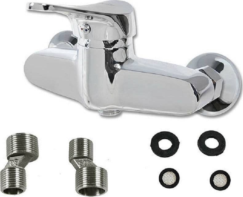 RUBINETTO PARETE PER DOCCIA ATTACCO 1/2 POLLICI MISCELATORE BAGNO CROMATO 52962 - 2