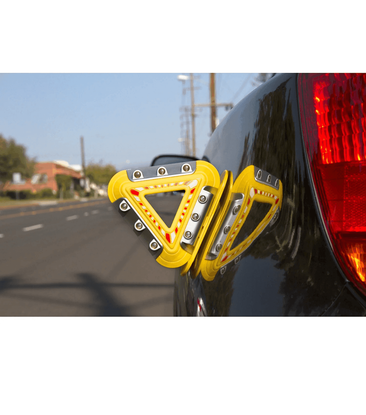 TRIANGOLO DI EMERGENZA PER AUTO A 9 LED RICARICABILE SEGNALE PERICOLO MAGNETICO - 4