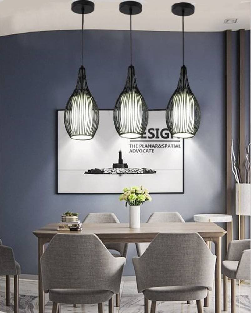 LAMPADARIO SOSPESO OVALE PENDENTE A SOSPENSIONE MODERNO E27 PLAFONIERA B19 - 5