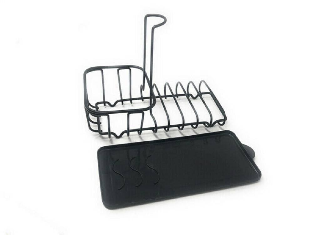 ORGANIZER ACCESSORI DA LAVELLO CUCINA PORTA SPUGNETTA SPUGNE CON SGOCCIOLATOIO - 2