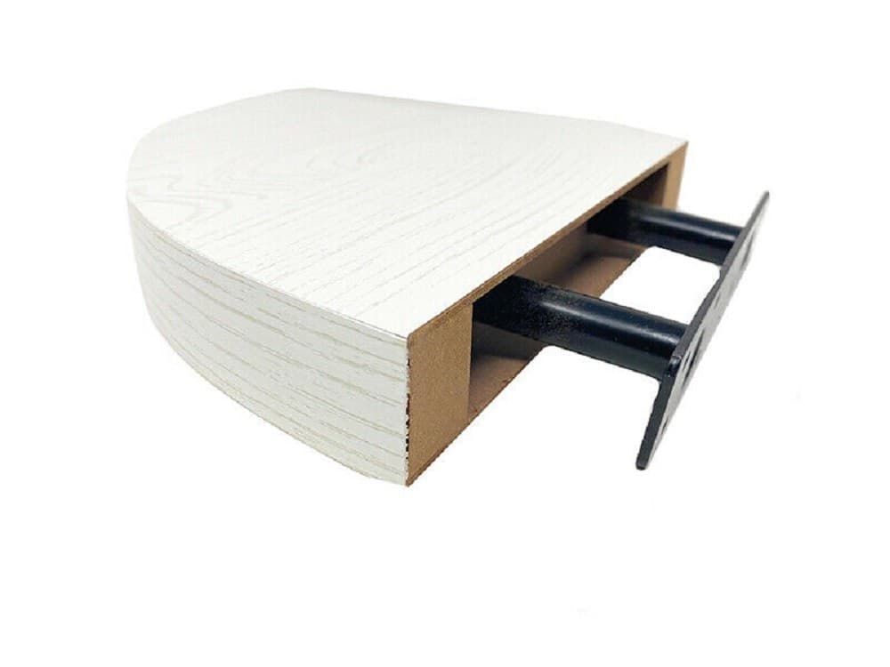 MENSOLA ANGOLARE CON REGGIMENSOLA A SCOMPARSA IN LEGNO ROVERE SBIANCATO 24X24 CM - 2