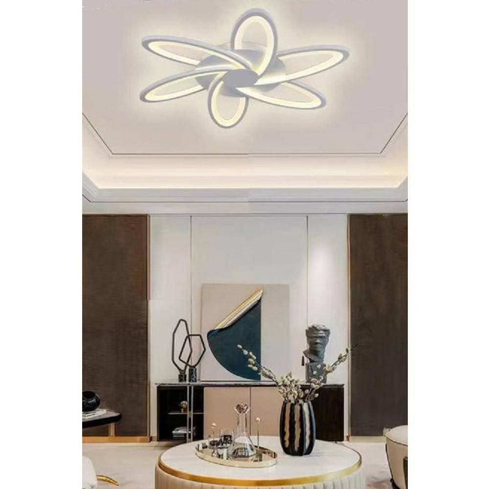 PLAFONIERA LED 59 WATT LAMPADA MODERNA BIANCA A LUCE FREDDA CALDA NATURALE C15 - 6