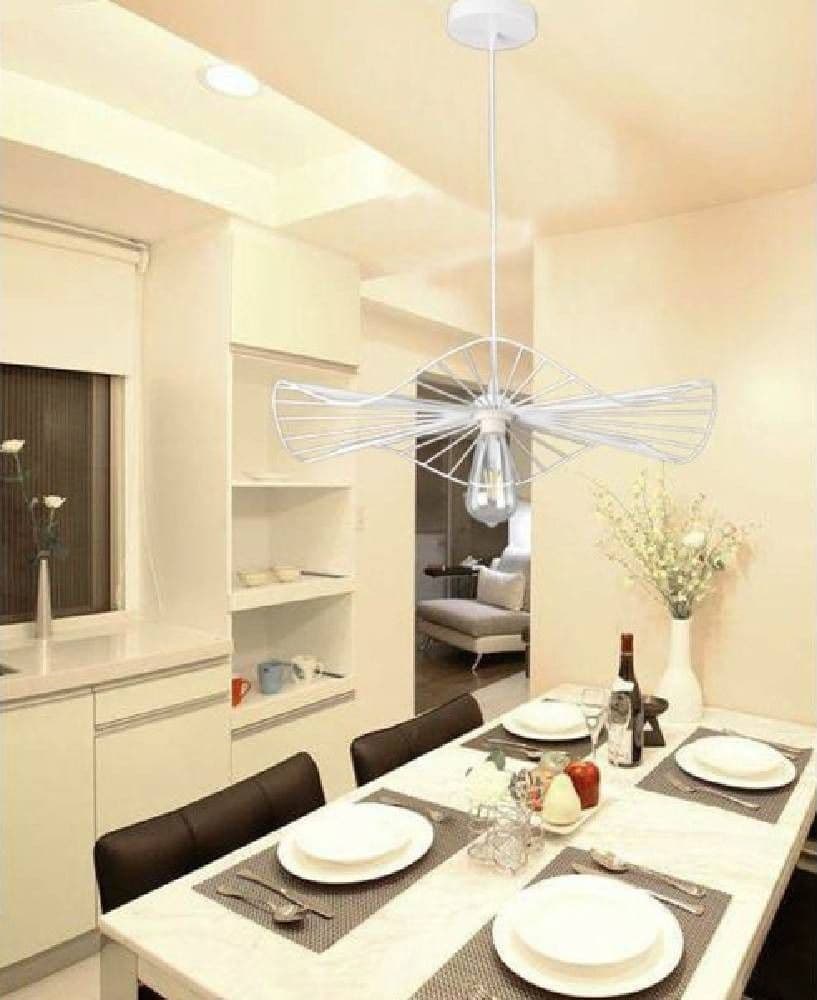LAMPADARIO DA SOFFITTO PENDENTE A SOSPENSIONE ROTONDA PLAFONIERA LAMPADA E27 B31 - 5