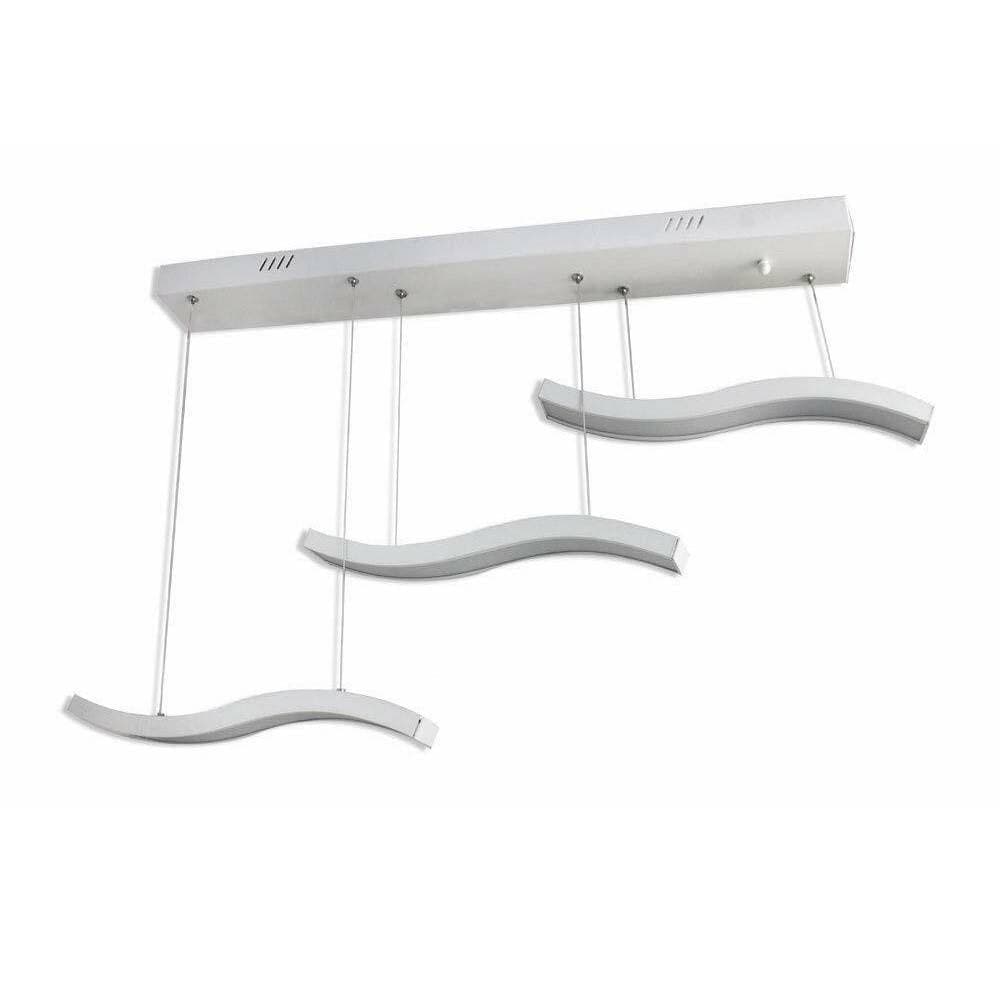 LAMPADARIO SOSPENSIONE 40 WATT PLAFONIERA 3 ONDE LAMPADA SOSPESA LUCE BIANCA B42 - 2