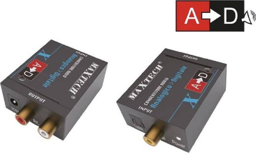 CONVERTITORE AUDIO DA ANALOGICO R/L A DIGITALE COASSIALE TOSLINK MAXTECH DK-202 - 3