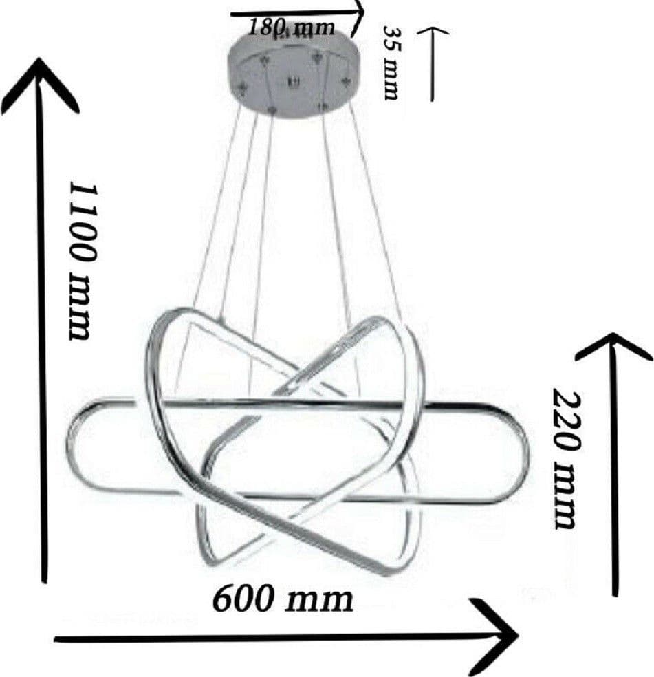 LAMPADARIO LED MODERNO LAMPADA SOGGIORNO A SOSPENSIONE 94W LUCE BIANCA 6500K A49 - 3