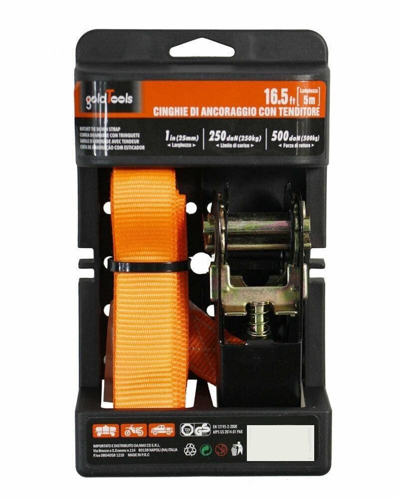 CINGHIA ANCORAGGIO TENDITORE A CRICCHETTO CARICO MASSIMO 250 KG NASTRO 5M 92272 - 2