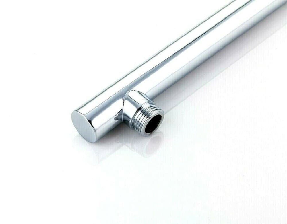 BRACCIO PER SOFFIONE DOCCIA TONDO IN OTTONE CROMATO COMPLETO DI ROSONE 40CM - 2