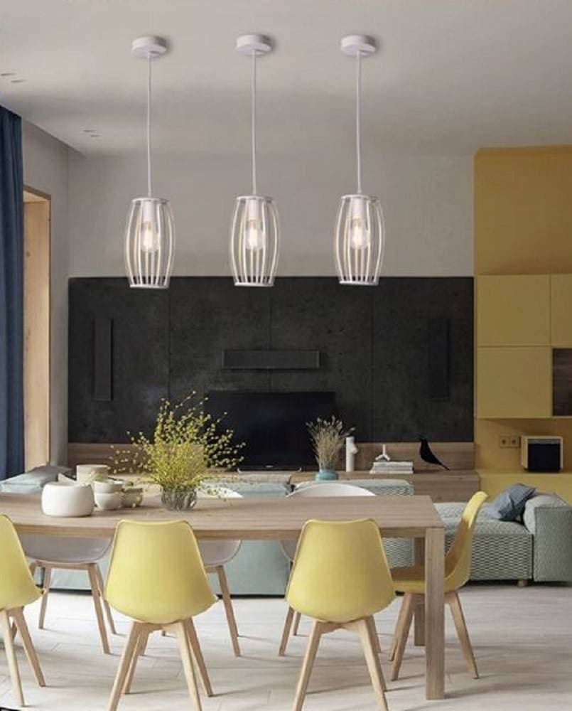 LAMPADARIO SOFFITTO E27 DI FORMA OVALE NERO BIANCO PORTALAMPADA SOSPENSIONE A34 - 6