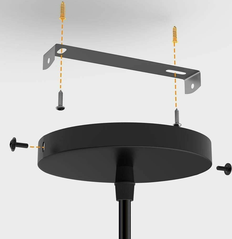 LAMPADARIO LAMPADA SOSPENSIONE PIRAMIDE 25CM DESIGN MODERNO PARALUME NERO - 5
