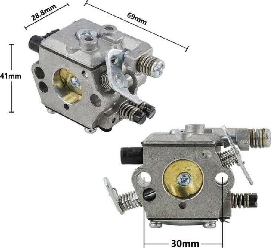 CARBURATORE PEZZO DI RICAMBIO PER MOTOSEGA 25CC A SCOPPIO MOTOSEGHE UNIVERSALE - 2