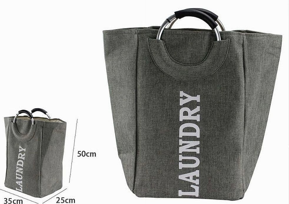 BORSA CESTO PORTA BIANCHERIA CONTENITORE BUCATO CON MANICI - 9