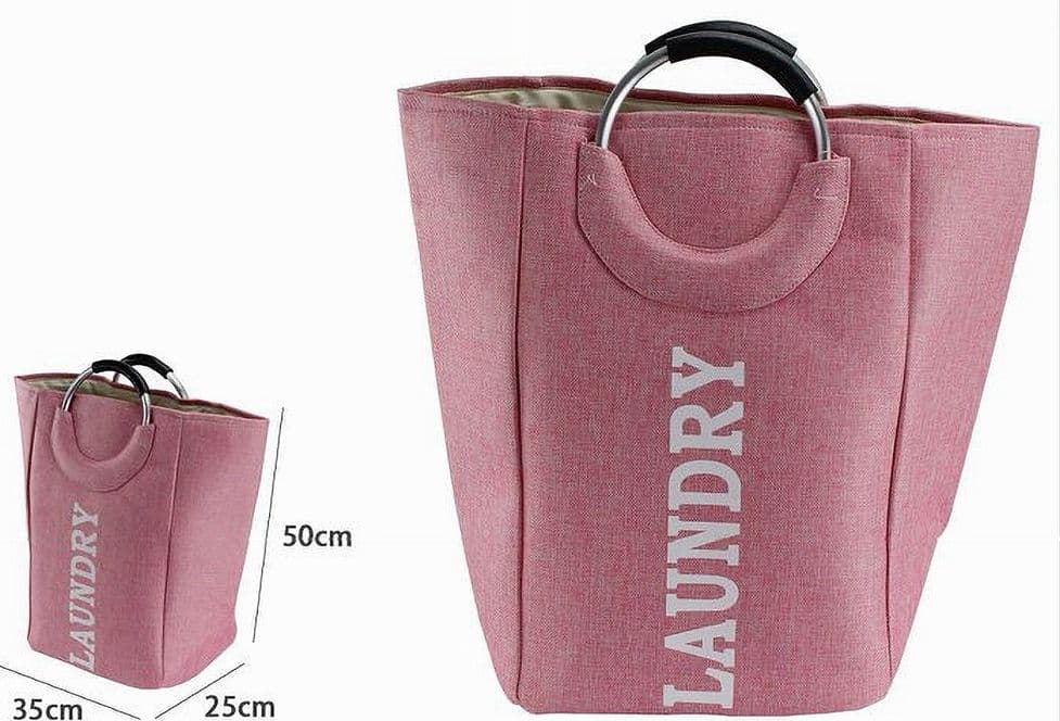 BORSA CESTO PORTA BIANCHERIA CONTENITORE BUCATO CON MANICI - 10