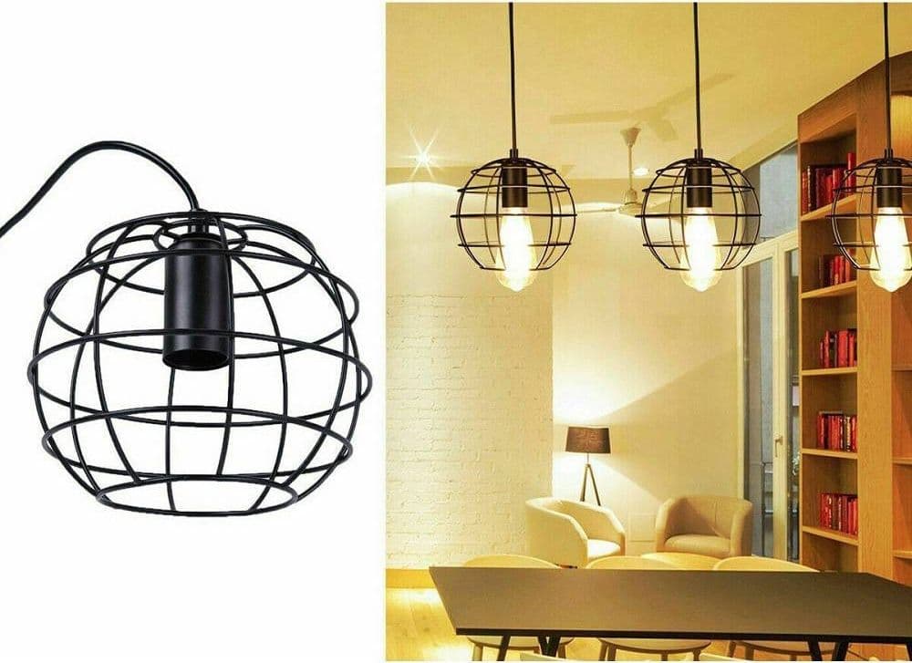 LAMPADARIO GABBIA IN METALLO INDUSTRIALE RETRO E27 PENDENTE VINTAGE TY004 - 5