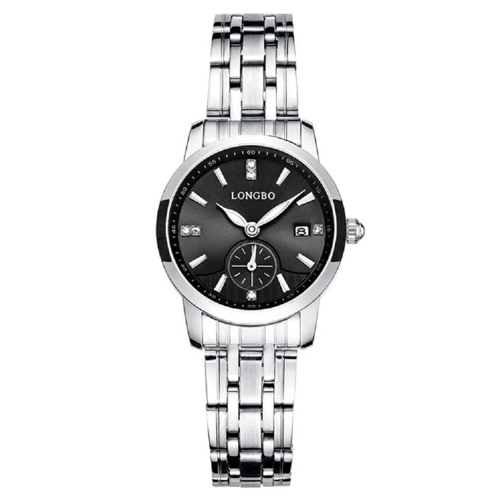 OROLOGIO UOMO DONNA LONGBO 80436 ANALOGICO DATA IMPERMEABILE ACCIAIO SILVER NERO - 3