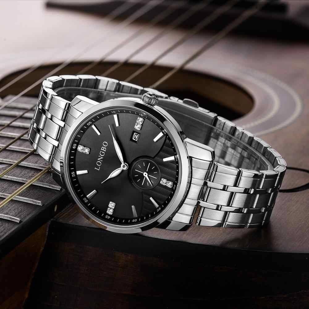 OROLOGIO UOMO DONNA LONGBO 80436 ANALOGICO DATA IMPERMEABILE ACCIAIO SILVER NERO - 4