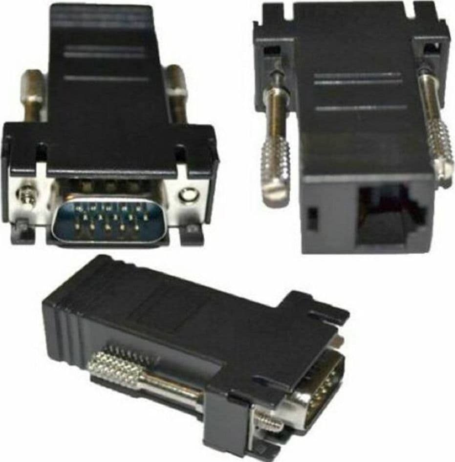 ADATTATORE DA VGA MASCHIO A RJ45 LAN VGA-LAN CONNETTORE MONITOR COMPUTER
