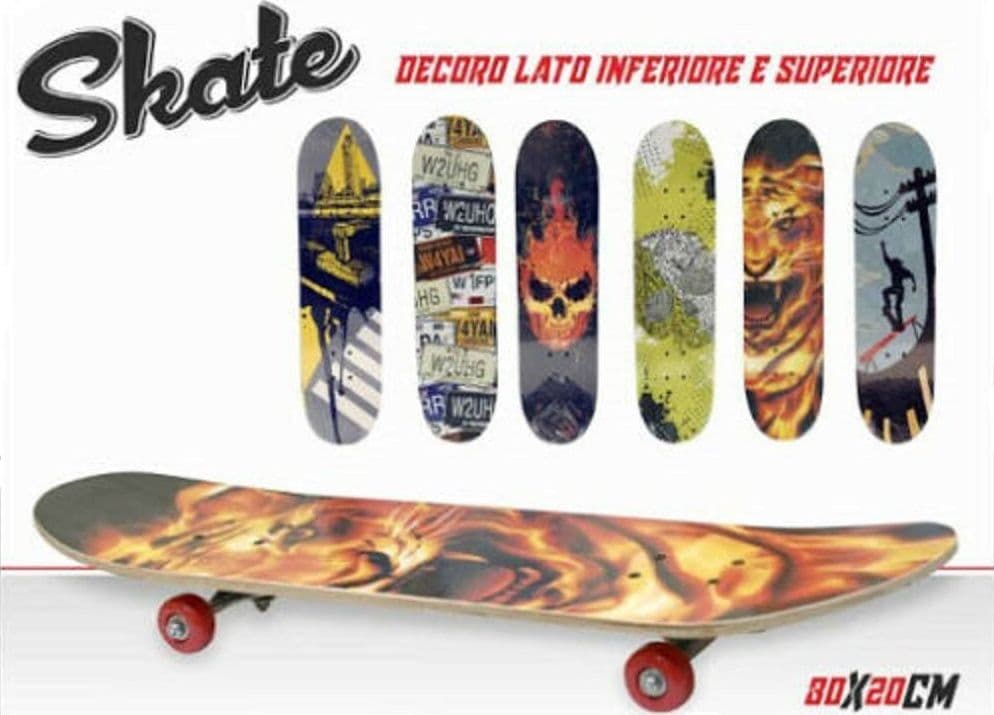SKATEBOARD SKATE IN LEGNO VARIE FANTASIE COLORATO BAMBINI RAGAZZI 78 CM