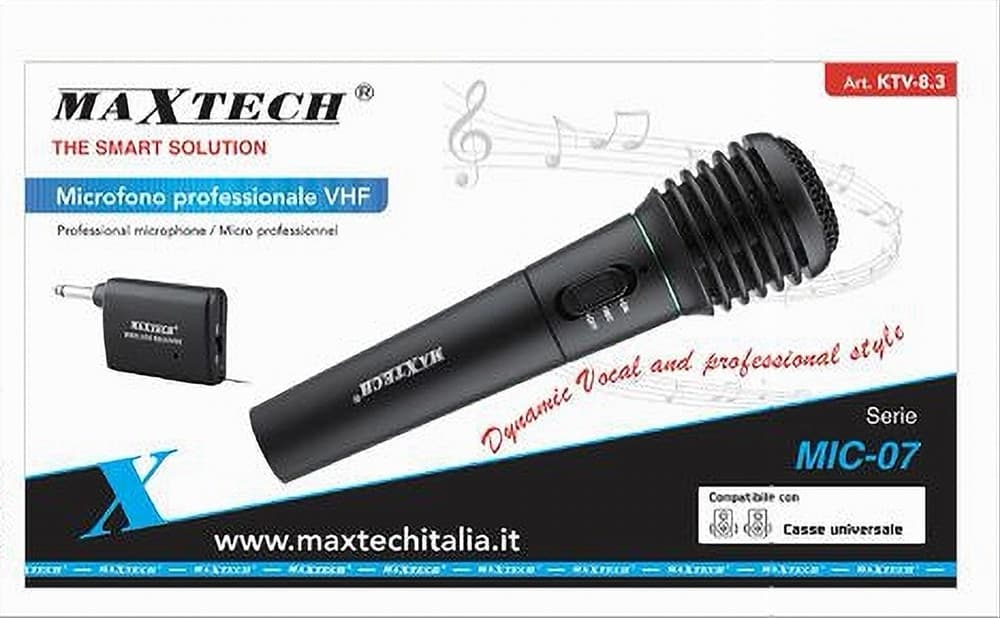 MICROFONO WIRELESS PORTATILE UNIDIREZIONALE CON RICEVITORE KARAOKE MIC-07 KTV-8.3 - 2