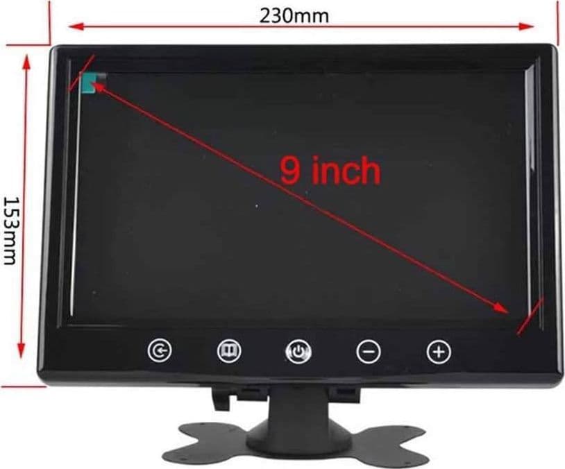 MONITOR PER VIDEOSORVEGLIANZA TELECAMERA AUTO LCD 9 POLLICI 12V MAXTECH LCD-9" - 7
