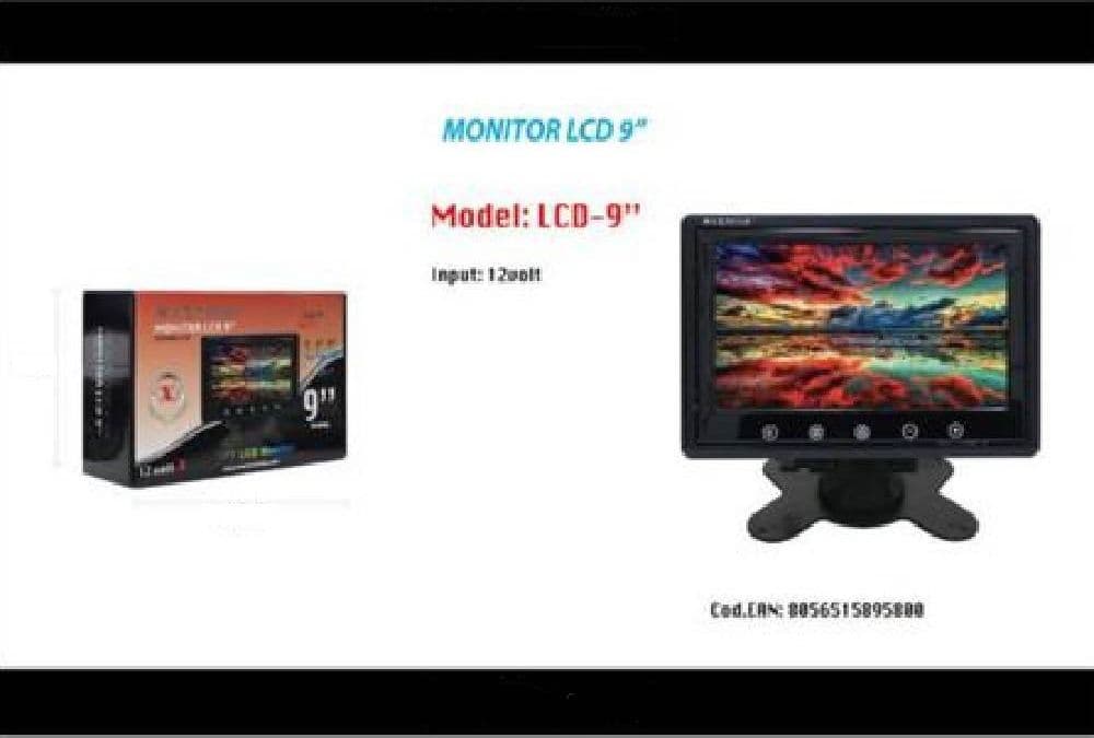 MONITOR PER VIDEOSORVEGLIANZA TELECAMERA AUTO LCD 9 POLLICI 12V MAXTECH LCD-9" - 10
