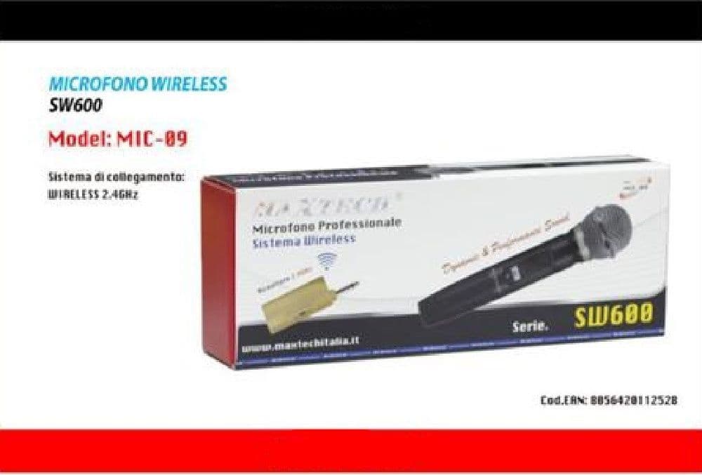 MICROFONO WIRELESS UHF FREQUENZA REGOLABILE CON RICEVITORE KARAOKE MIC09 KTV-8.6 - 2
