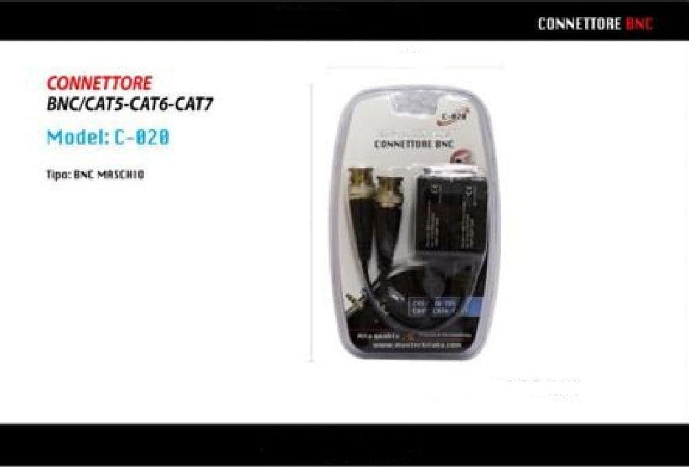 ADATTATORE CONNETTORE BNC CAT5-CAT6-CAT7 2 BNC MASCHIO PER TELECAMERA MAXTECH C-020 - 3