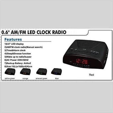 RADIOSVEGLIA DIGITALE RADIO SVEGLIA CR-9905 RADIO PLL FM CON DISPLAY A LED ROSSI - 3