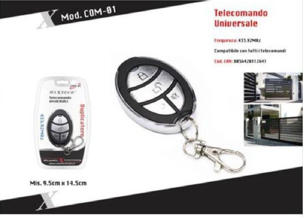 TELECOMANDO DUPLICATORE UNIVERSALE CANCELLO 433.92MHZ CANCELLI MAXTECH COM-01 - 3
