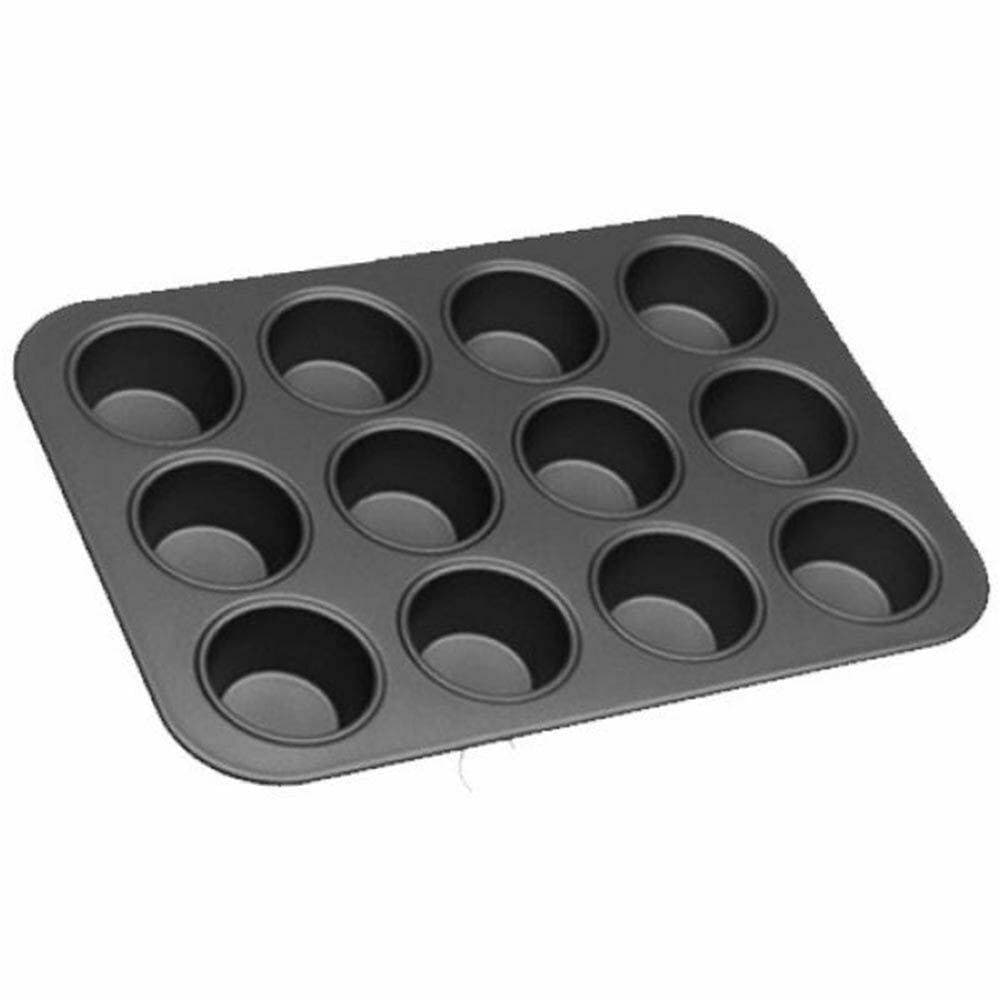 STAMPO TEGLIA PER 12 MUFFIN CUPCAKE IN ACCIAIO ANTIADERE CON PIROTTINI COLORATI - 4