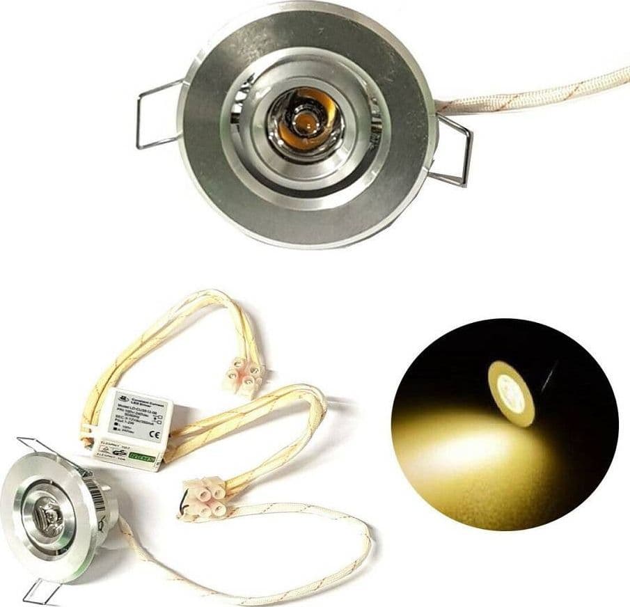 FARETTO LUCE CALDA A LED MINI 1 W SPOT ORIENTABILE ALETTE SEGNAPASSO CON DRIVER - 2